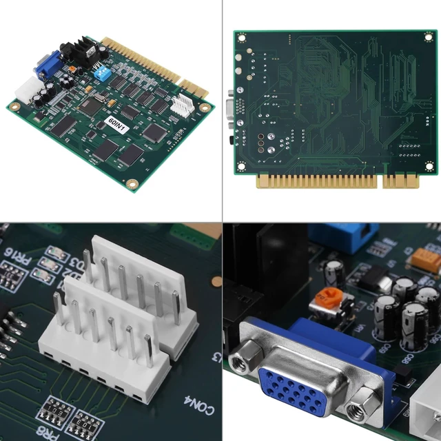 Alt view image 4 of 5 - VELATEMOR Classic 60 in 1 Multicade Game PCB Board, Jamma Standard Video Output with CGA and VGA Support, for Upright and Cocktail Cabinets