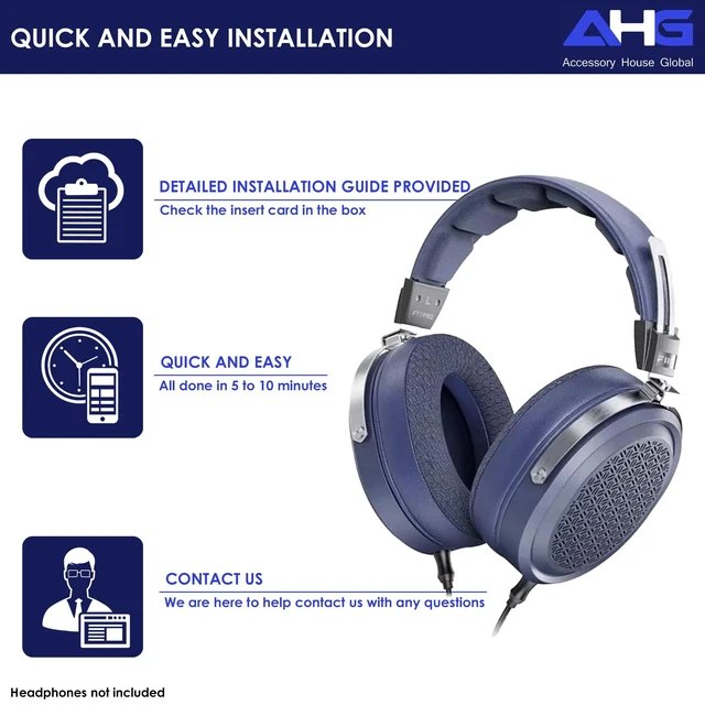 Alt view image 4 of 5 - AHG Accessory House Global Premium Upgraded Sheepskin Leather Ear Pads Memory Foam Cushions. Compatible with FiiO FT1 and FT1 Pro Headphones. Easy DIY Fit ^^ Extra Thick and Angled ^^ Luxurious Comfor