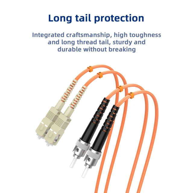 Alt view image 5 of 5 - lidkew SC/UPC to ST/UPC Fiber Patch Cable OM1 Multimode Duplex 62.5/125m 25M/82FT Fiber Optic Jumper Optical Patch Cord LSZH Orange Jacket