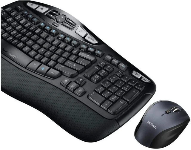 Alt view image 2 of 5 - Logitech Comfort Wireless Keyboard and Mouse Combo - K350 Wave Keyboard with M705 Marathon Mouse for Comfortable Typing & Precision Control, 2.4GHz USB Receiver