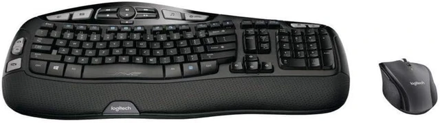 Alt view image 3 of 5 - Logitech Comfort Wireless Keyboard and Mouse Combo - K350 Wave Keyboard with M705 Marathon Mouse for Comfortable Typing & Precision Control, 2.4GHz USB Receiver