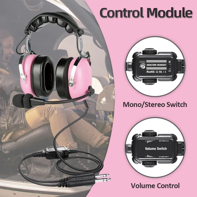 Alt view image 4 of 5 - General Aviation Child Headset with Noise Canceling Microphone