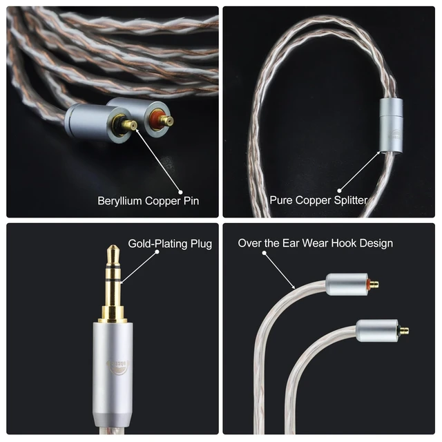 Alt view image 3 of 5 - okcsc IPX T2 to Type-C Replacement Cable 4 Core Earphones Cable for ETYMOTIC Headsets for ETYMOTIC EVO UE Premier WESTONE PRO X Series(X10 X20 X30 X40 X50) for MACH80/70/60/50/40/30/20 Type-C/3.94FT