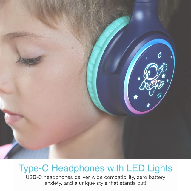 Alt view image 2 of 5 - MEE audio KidJamz KJ65U Over-Ear USB-C Kids Headphones with Mic (Blue)