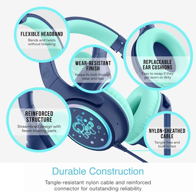 Alt view image 5 of 5 - MEE audio KidJamz KJ65U Over-Ear USB-C Kids Headphones with Mic (Blue)