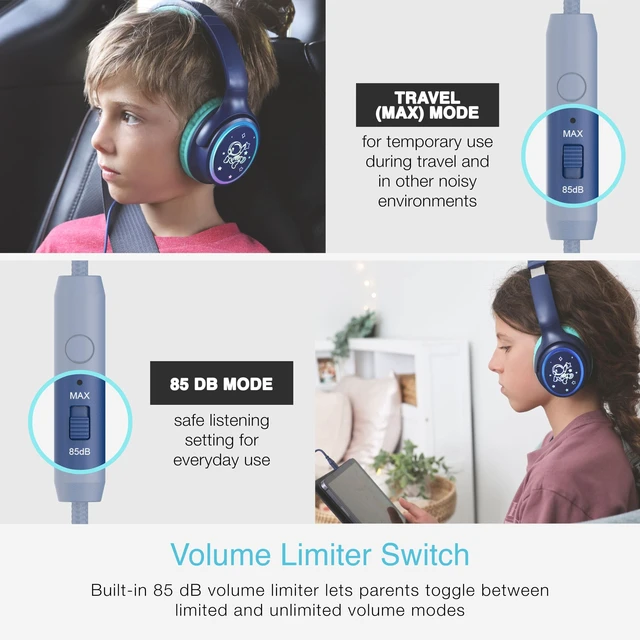 Alt view image 4 of 5 - MEE audio KidJamz KJ65U Over-Ear USB-C Kids Headphones with Mic (Blue)