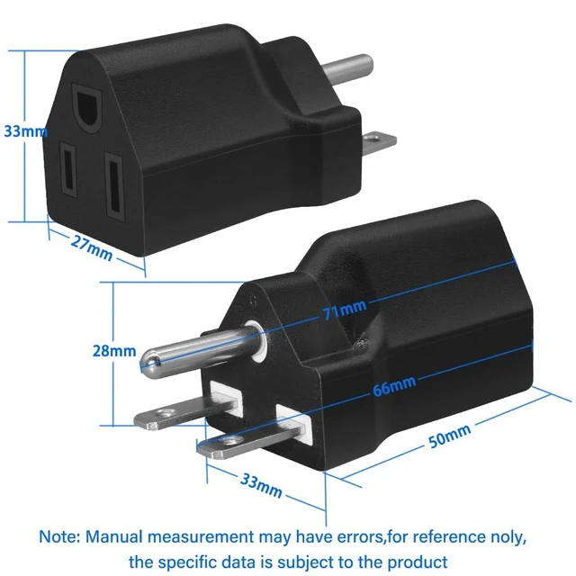 Alt view image 2 of 5 - TEWOXIN 5 PCS NEMA 6-15P to 5-15R Power Adapter