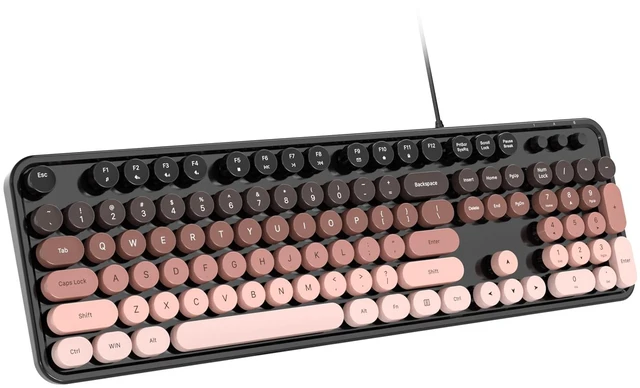 Main image of Dilter Wired Computer Keyboard, Full-Size USB Keyboard with Round Keycaps & Numeric Keypad, Plug-and-Play for Windows 7 8 10 11, PC, Laptop, Desktop, Home, Office