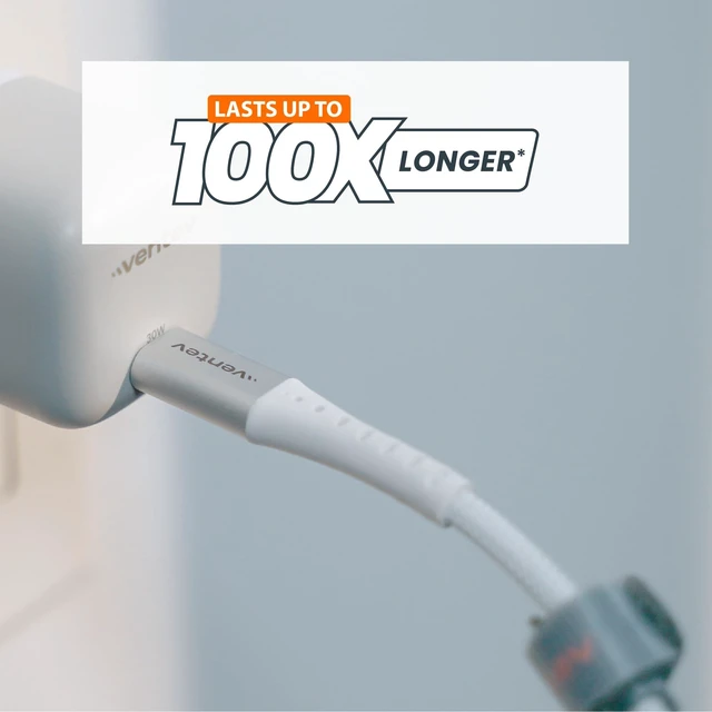 Alt view image 2 of 5 - Ventev Alloy USB C to USB C High Speed Ultradurable 10 Foot Cable