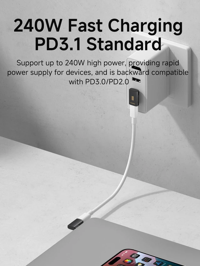 Alt view image 4 of 5 - Hagibis USB-C Adapter Kit, Multifunction 80Gbps 240W 8K@60Hz USB4 V2.0 Type-C Right Angle Adapter 90 Degree Convertor Set Magnetic Storage Case with USB4 Cable and SIM Card Eject Pin