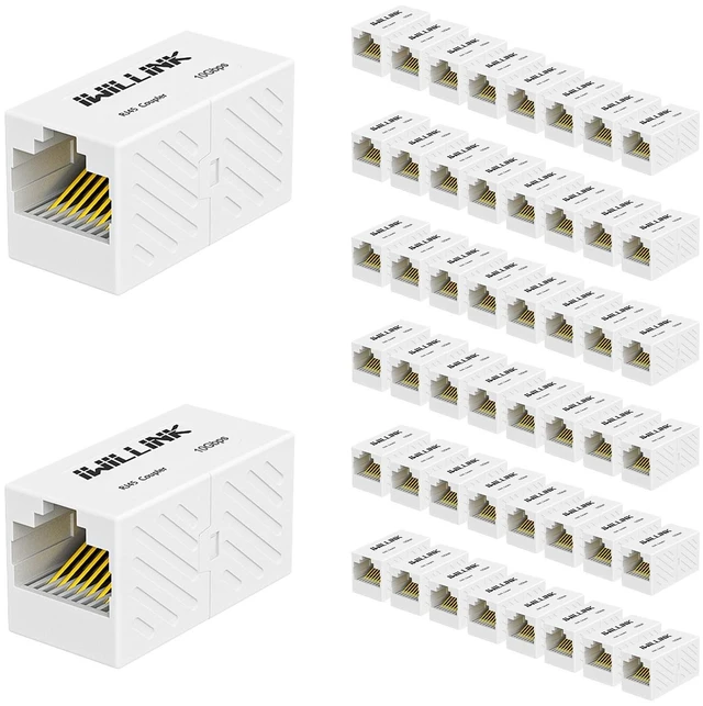 Main image of iwillink RJ45 Coupler Ethernet Connector, Female to Female, 50 Pack, White