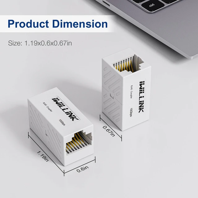 Alt view image 4 of 5 - iwillink RJ45 Coupler Ethernet Connector, Female to Female, 50 Pack, White