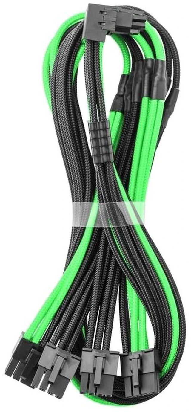 Main image of CableMod Pro ModMesh 12V-2x6 PCIe Cable for ASUS (Blk+Lt Grn, 4x8p, 90 A)