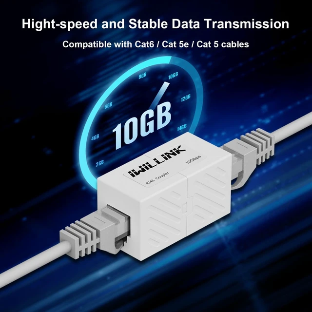 Alt view image 5 of 5 - iwillink RJ45 Coupler Ethernet Connector, Female to Female, 50 Pack, White