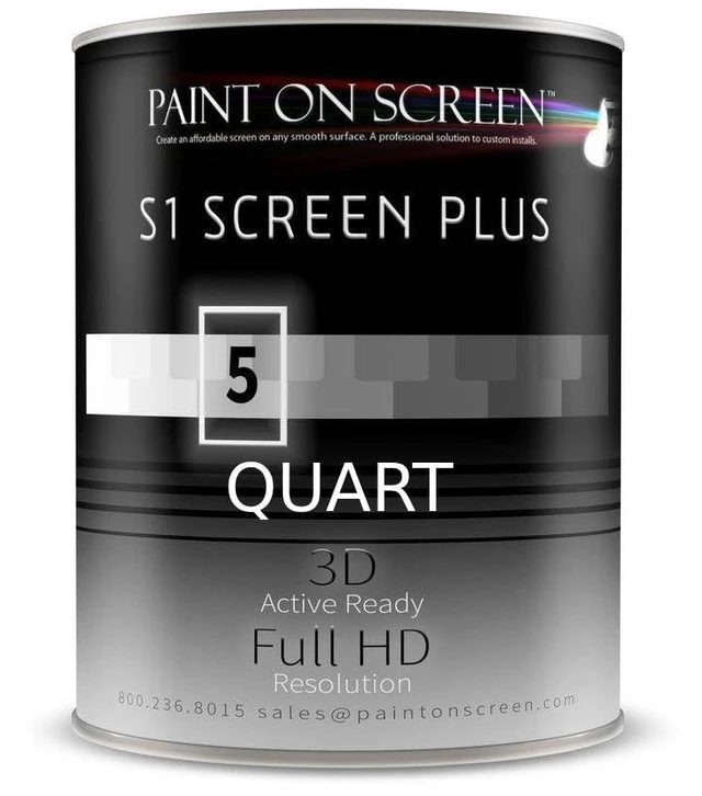 Main image of Paint on Screen Projector Screen Paint ^^ Double-Coat Short Throw Projector Screen Paint For Picture Perfect 1080 HD and 4K UHD Clarity ^^ Designed For Interior Use ^^ Silver, 1 Quart