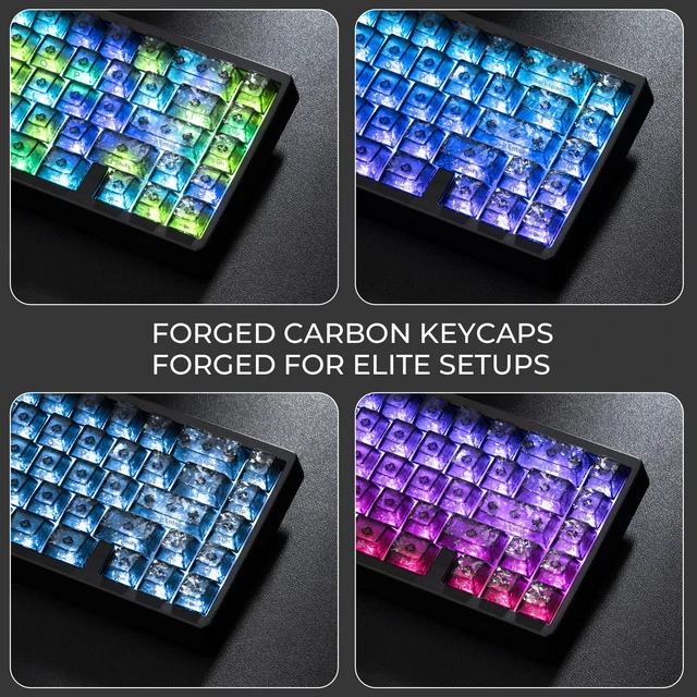 Alt view image 4 of 5 - HITIME XVX M67 60% Wireless Mechanical Gaming Keyboard, Black Forged Carbon