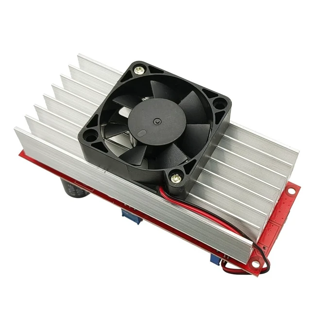 Alt view image 4 of 5 - Haldzemo 1500W 30A Adjustable Voltage DC 10-60V to 12-90V Boost Converter Constant Current Step Up Power Supply Module with Fan
