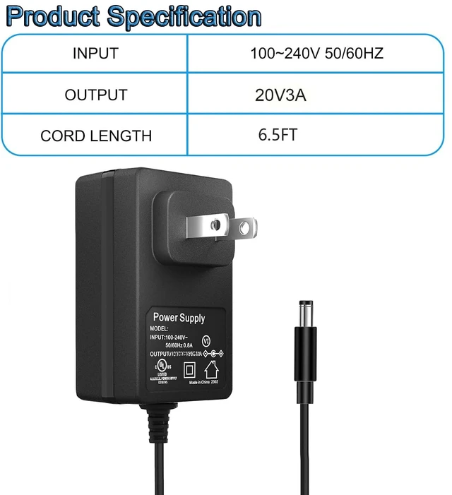 Alt view image 2 of 5 - 20V Speaker Charger for Turtlebox Grande60W turtlebox Charger