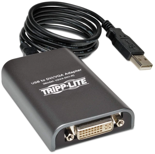 Main image of Tripp Lite USB to DVI and VGA Adapter, 128MB SDRAM - 1920x1200,1080P (U244-001-R)