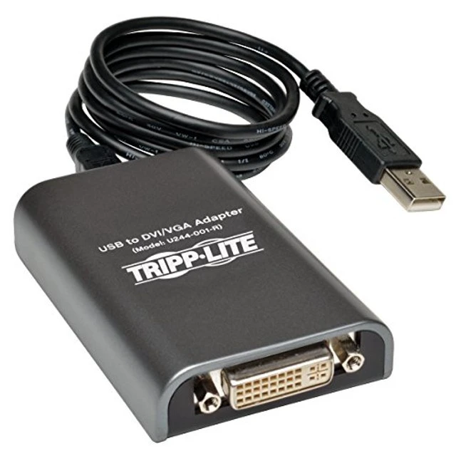 Alt view image 2 of 3 - Tripp Lite USB to DVI and VGA Adapter, 128MB SDRAM - 1920x1200,1080P (U244-001-R)