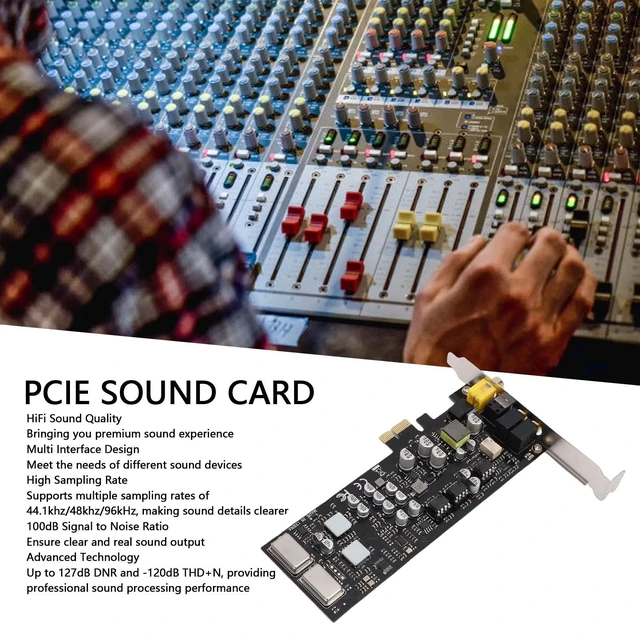 Alt view image 2 of 5 - VBESTLIFE PCIE Sound Card, Support for CM6635, HiFi, 127dB & -120dB THD N, 16/24bit Sound Card PCI Express Adapter