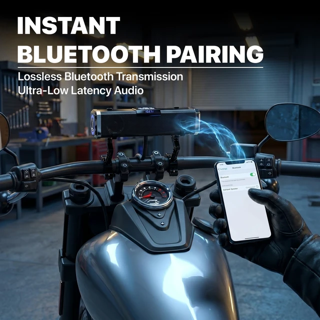 Alt view image 2 of 5 - GoHawk Bluetooth Motorcycle Speakers Waterproof Radio Audio System