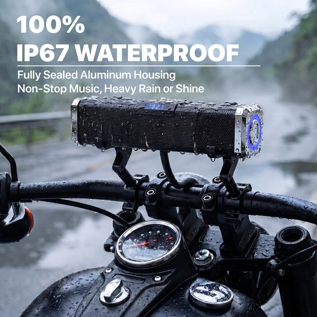 Alt view image 4 of 5 - GoHawk Bluetooth Motorcycle Speakers Waterproof Radio Audio System