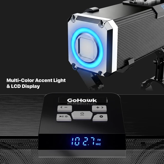 Alt view image 5 of 5 - GoHawk Bluetooth Motorcycle Speakers Waterproof Radio Audio System