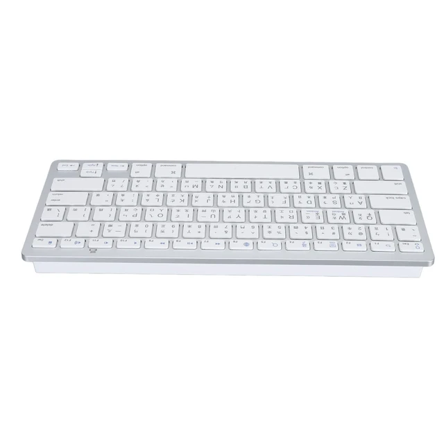 Alt view image 3 of 5 - BT Bilingual Keyboard, Ergonomic Slim Wireless Keyboard with Scissor Switch for PC Laptop Tablet Smartphone Silver ABS Aluminum Alloy 28.5 x 12 x 2cm