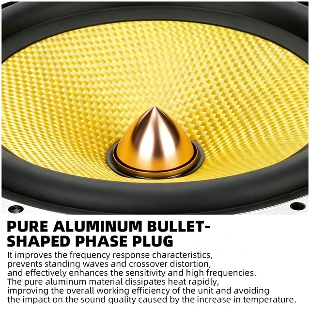 Alt view image 4 of 5 - 6.5 Inch Car Speakers 1000W Glass Fiber Cone Woofer 6.5" Speaker Car Audio