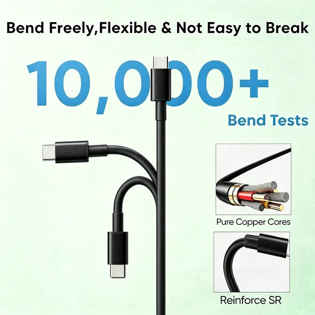Alt view image 2 of 5 - USB A to USB C Cable 20 Pack 6FT, 3A Fast Charging Type C Charger Cord