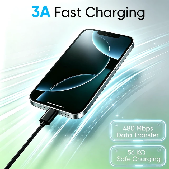 Alt view image 4 of 5 - USB A to USB C Cable 20 Pack 6FT, 3A Fast Charging Type C Charger Cord