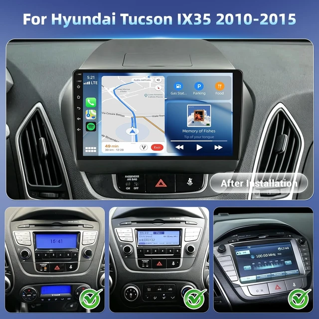 Alt view image 2 of 5 - 4+64G Car Radio for Hyundai Tucson IX35 2010-2015