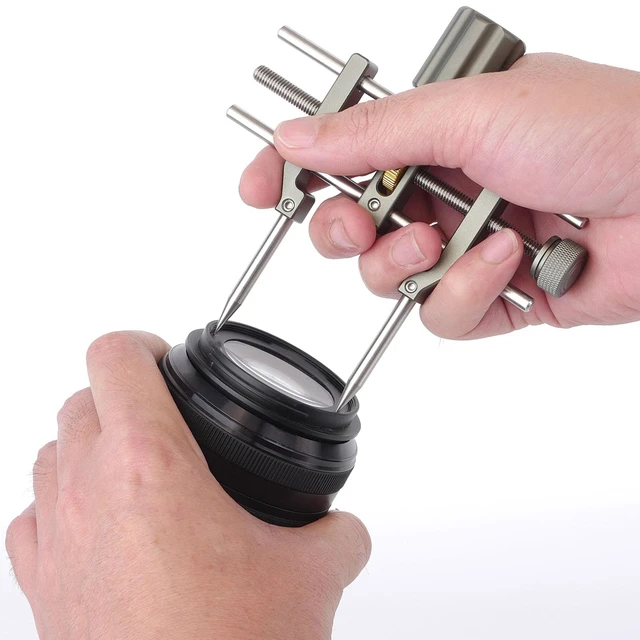 Alt view image 5 of 5 - Cuifati Camera Lens Remover Wrench Lens Repair Tool Adjustable Spanner Wrench with Replaceable Pointed Flat Tips for DSLR Telescope Microscope Lenses