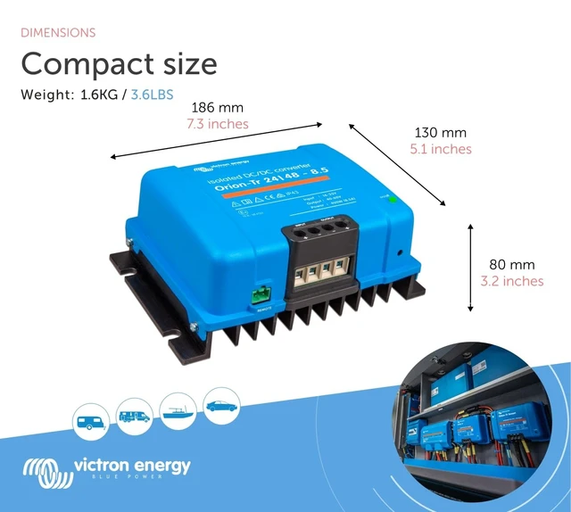 Alt view image 3 of 5 - Victron Energy Orion-Tr DC-DC Converter 24/48V 8.5A 400W IP43 Isolated