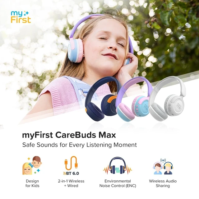 Alt view image 2 of 5 - myFirst CareBuds Max Wireless & Wired Kids Headphones, 85/94dB Volume Limit