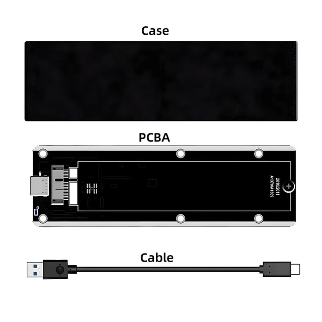 Alt view image 2 of 5 - Xiwai USB3.0 Type-C to 12+6Pin/17+7Pin USB-C Enclosure 5Gbps Mobile Box for MAC Air Pro 2010 2011 SSD Portable Case Adapter