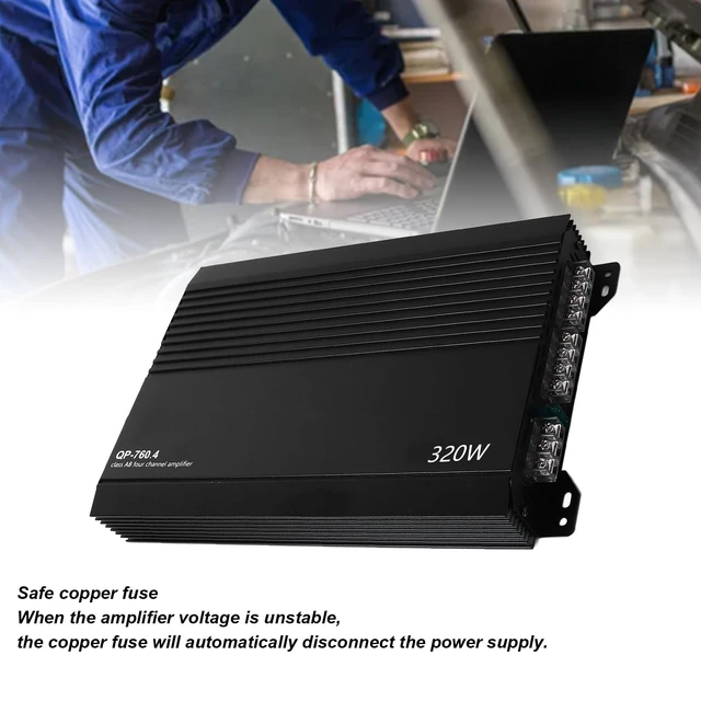 Alt view image 4 of 5 - RiToEasysports Car Amplifier, Aluminum Alloy 4 Channel Power Amp High Heat Dissipation Car Audio for Cars Trucks SUVs Boats