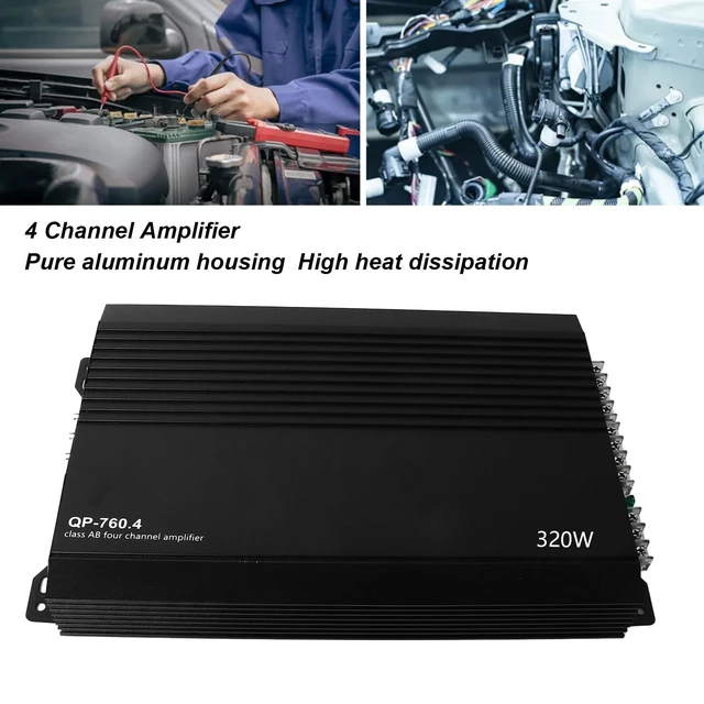 Alt view image 5 of 5 - RiToEasysports Car Amplifier, Aluminum Alloy 4 Channel Power Amp High Heat Dissipation Car Audio for Cars Trucks SUVs Boats