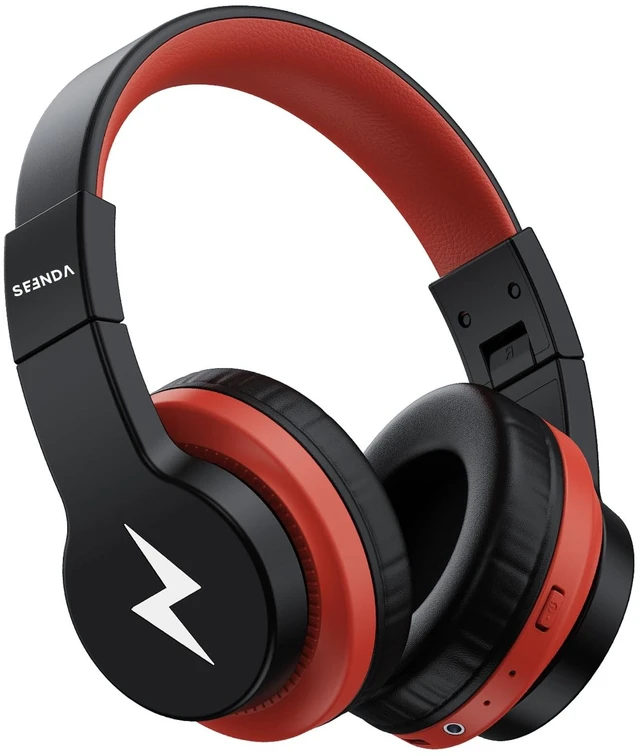 Main image of seenda JCH-01 Kids Bluetooth Headphones, 85/94dB, 3 Light Modes,Black&Red