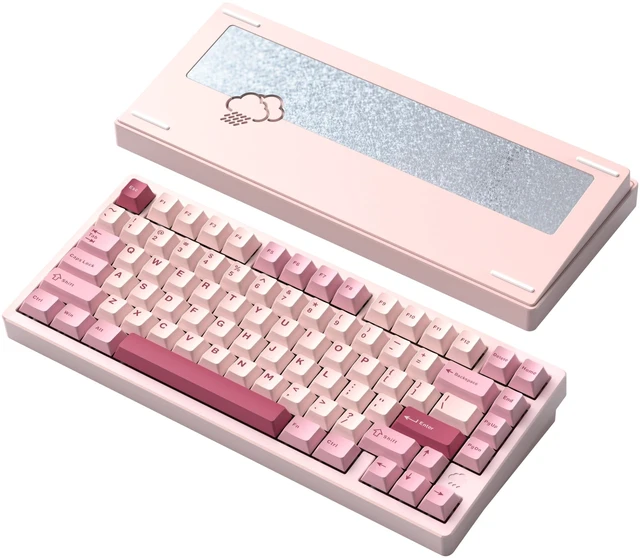 Main image of KIBU WOBKEY Rainy75 75% Tri-Mode Mechanical Keyboard, CNC Aluminum Custom Wireless Keyboard, Hot Swappable, VIA Programmable, Cocoa Switch, RGB Backlit,BT/2.4G/Wired for Mac/Win(Pro Pink)