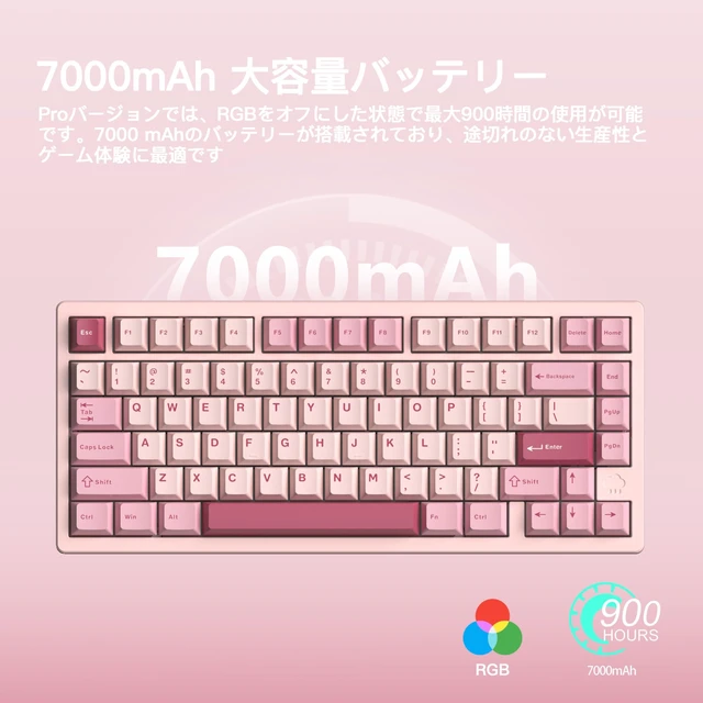 Alt view image 4 of 5 - KIBU WOBKEY Rainy75 75% Tri-Mode Mechanical Keyboard, CNC Aluminum Custom Wireless Keyboard, Hot Swappable, VIA Programmable, Cocoa Switch, RGB Backlit,BT/2.4G/Wired for Mac/Win(Pro Pink)