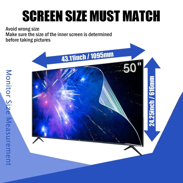 Alt view image 4 of 5 - JC JCSKY 50 Inch Anti Glare tv Screen Cover, TV Screen Protector Frosted Anti Glare Film Blue Light Dustproof Scratch Filter, New Protect Your Eyes, Reduce Eye Fatigue, 50Inch (1095 * 616mm)