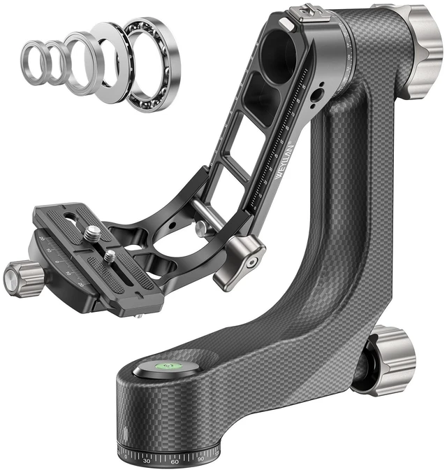 Main image of Heavy Duty Carbon Fiber Gimbal Tripod Head for Camera, Telephoto Lenses