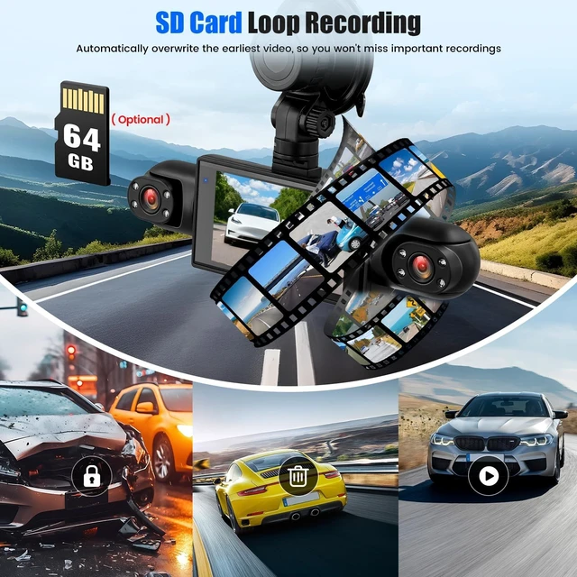 Alt view image 3 of 5 - 360 4 Channel Dash Cam Front and Rear Left Right Camera for Cars