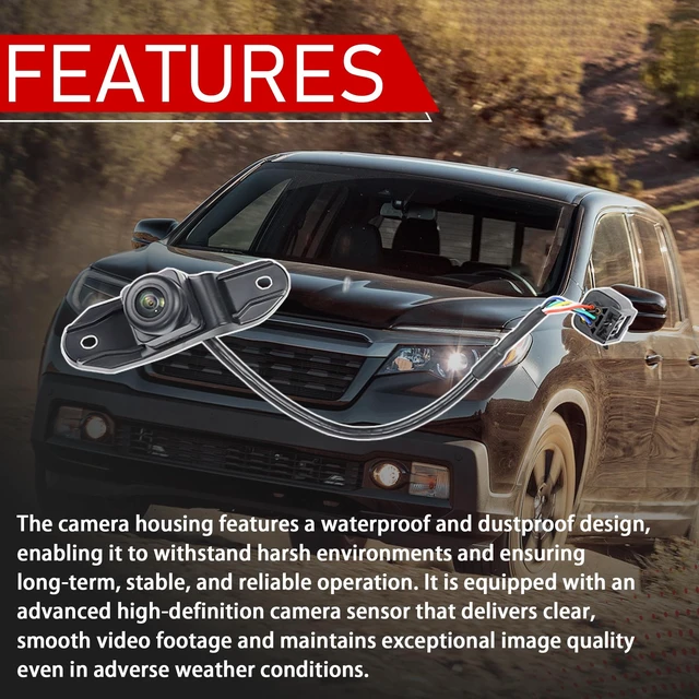 Alt view image 4 of 5 - Motarithl Rear View Backup Camera Compatible with 2017-2019 Honda Ridgeline
