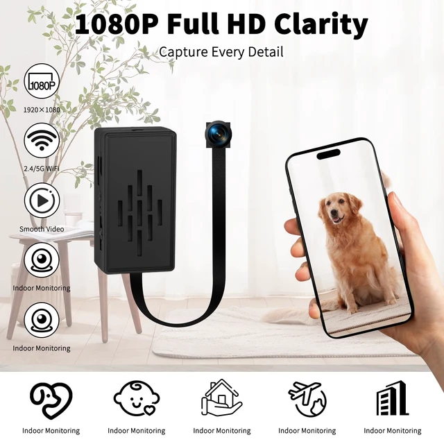 Alt view image 2 of 5 - HIGSEEU Mini Camera DIY Module 1080P WiFi Security Camera, Tiny Nanny Cam Module with Motion Detection, Remote Viewing, Loop Recording, Compact Indoor Home Monitoring Camera