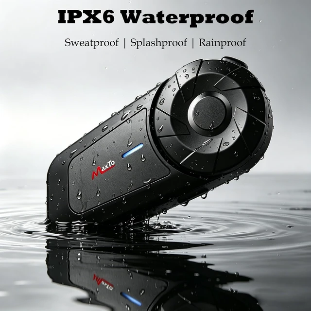 Alt view image 5 of 5 - G G-WEI MX1 Motorcycle Helmet Bluetooth Headset, 2 Riders Intercom, 1 Pack