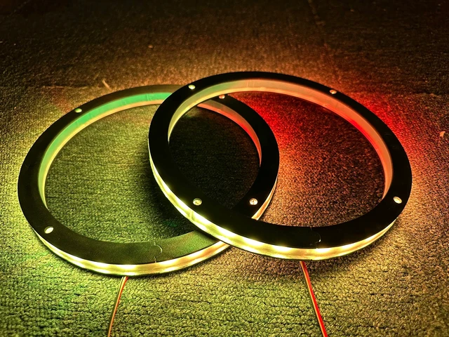 Alt view image 2 of 5 - Sando Tech 2PCS 6.5" Car LED Speaker Ring Lights Million Colors Shift Coaxial Speaker Rings Dream Color Chasing Flow Series + RGB Spacer Ring Light Bluetooth App & Remote Control
