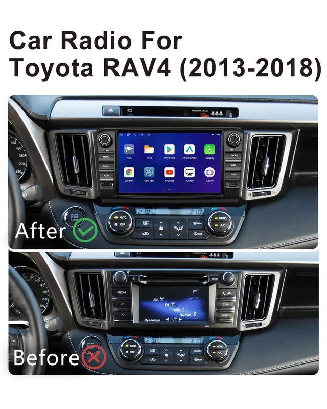 Alt view image 2 of 5 - Car Radio for Toyota RAV4 (2013-2018) with CarPlay Camera Bluetooth GPS USB